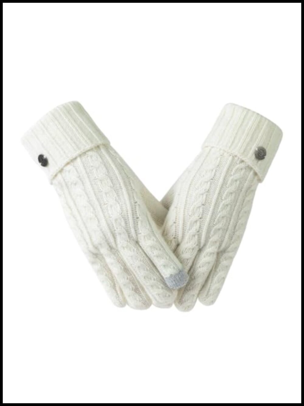 Wool Blend Knit Winter Thermal Gloves Fleece Lined Touchscreen